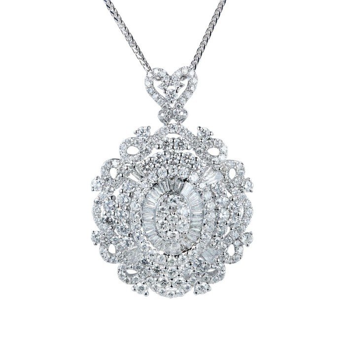 18K金豪華蕾絲鑽石項鍊