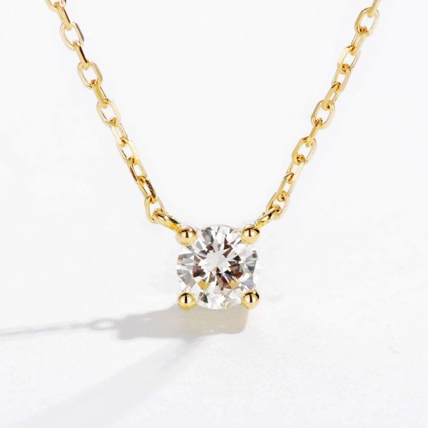 天然0.30克拉4爪鑽石項鍊