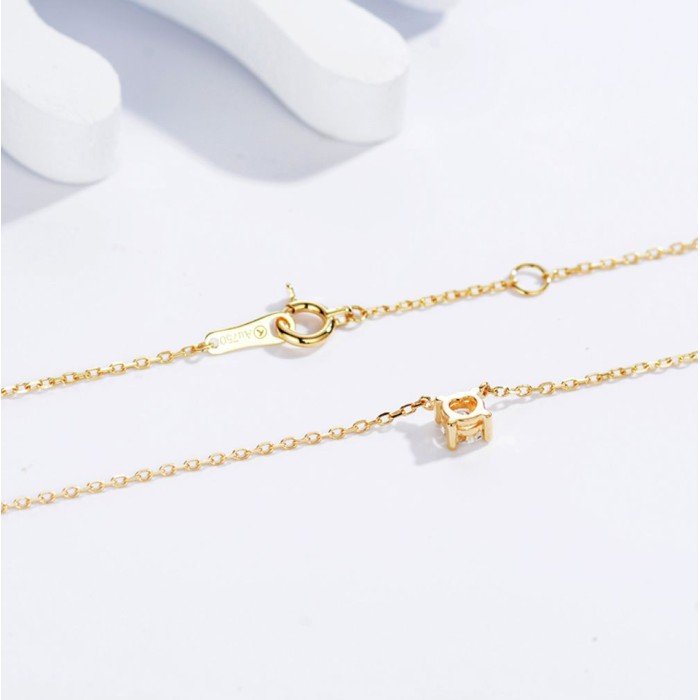 天然0.30克拉4爪鑽石項鍊