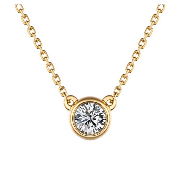 天然0.30克拉泡泡鑽石項鍊