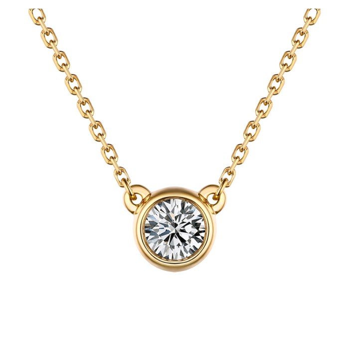 天然0.30克拉泡泡鑽石項鍊