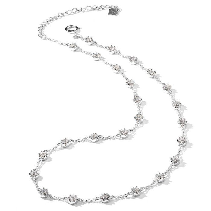 奢華18K金天然鑽石頸項鍊