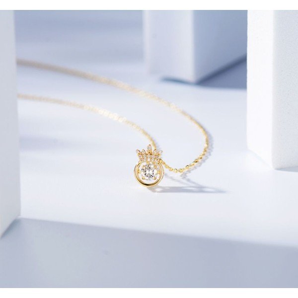 靈動18K金天然鑽石項鍊