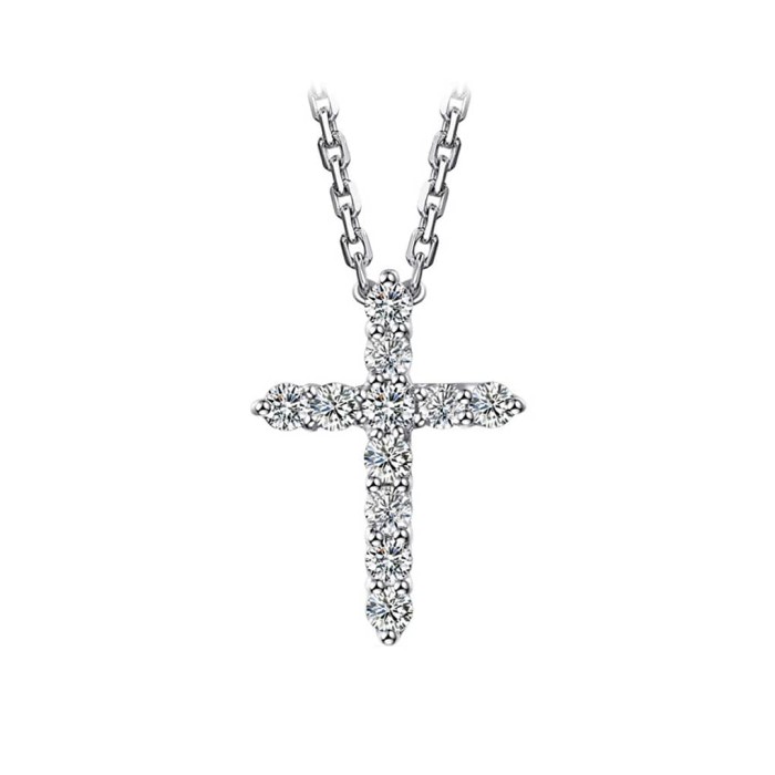 經典十字架鑽石項鍊